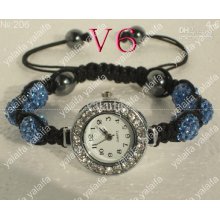 Diy 20color Freedom Blend Crystal Beads Braid Bracelet Quartz Watch