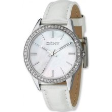 DKNY Women's NY4790 White Leather Strap Watch