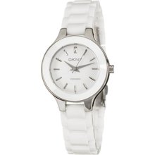 DKNY Women's White Ceramic Mother-of-Pearl Dial Watch NY4886 ...