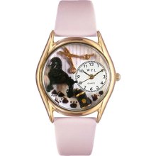 Dog Groomer Pink Leather And Goldtone Watch #C0630005