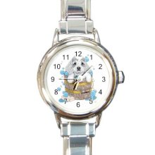 Dog Grooming Italian Charm Wrist Watch Round Jewelry 14430591