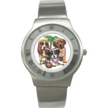 DOG Tropical Cartoon Men's Stainless Steel Watch 14430613