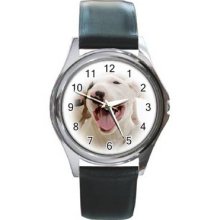 Dog Unisex Silver-Tone Round Metal Watch 32