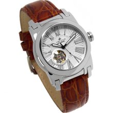 Duboule Ennis Men's 21j Automatic Stainless Steel Watch Leather Silver Dial