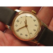 Early Soviet Zim Pobeda Watch Small Aluminum Case 15j Serviced '1960s