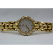 Ebel Beluga 18k Gold Diamond Watch With Mop Dial