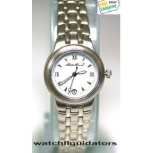 Eddie Bauer Ladies Two Tone 50m Wr Steel Easy Reader Date White Dial Sport Watch