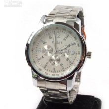 Elegant Needle Large Dial Mens Watch Quartz Watch Steel Strip Scale