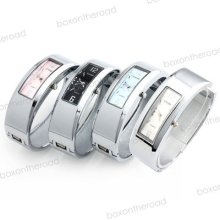 Elegant Women Stainless Steel Bracelet Bangle Quartz Analog Wrist Watch