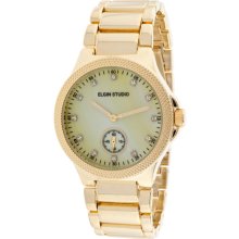 Elgin Ladies' gold-tone Link Bracelet Watch w/ Round Dial