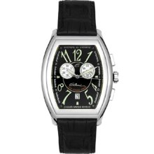 Elini Barokas Watches Men's New Yorker Grand Chronograph Black Leather