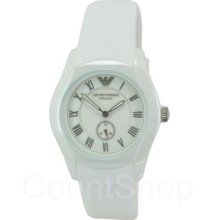 Emporio Armani Ceramic Ar1433 White Silicone Strap | 35mm |