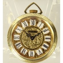 Endura Swiss Made Retro Necklace/pocket Watch Gold Tone Roman Numerals Hand Wind