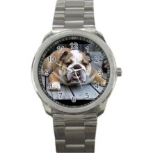 English Bulldog Sport Metal Wrist Watch Gift