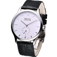 Epos Originale Mechanical Ultra-thin Classic Dress Watch White 3408 Leather