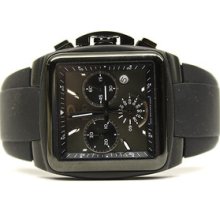 Esq By Movado Bracer Black Chronograph Rubber Strap Men Watch