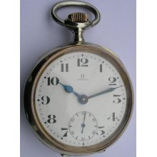 Extremely Large Diameter=69mm. Vintage Omega 8 Days Pocket Watch Swiss 1920's