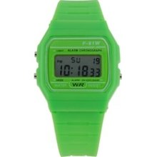 F-91W Waterproof Plastic Watchband LED Sports Watch with Alarm Chronograph (Gree