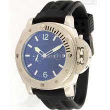 . Fashion Automatic Watch Luminor Marina Black Rubber Steel Blue Dia