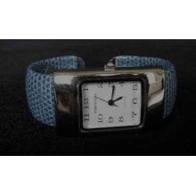 Fashion Cuff Stainless/Blue Watch Quartz Movement