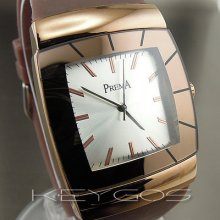 Fashion Elegant Quartz Hours Dial Date Brown Rubber Men Wrist Watch Wv074