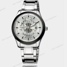 Fashion Eyki Luxury 3atm Date Steel Japan Quartz Men Wrist Watch White