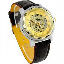 Fashion hollow out mechanical watches mechanical belt gold watch