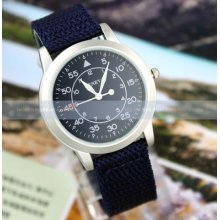 Fashion Luminous Hands Mens Lady Boy Color Nylon Band Sports Quartz Wrist Watch