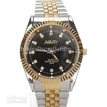 Fashion Stainless Steel Gold Lovers Couple Wirst Watches Crystal Mar