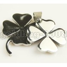 Fashion Stainless Steel Pendant Whitetip Clover