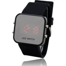 Fashion Unisex Candy Color Soft Silicone Wristband Digital Mirror LED