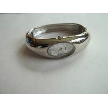 Fashion Watch,silver Tone Bangle Bracelet,great Working Cnd,