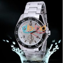 Fashionable Chroncmeter Stainless Steel Curren Wrist Watch For Men 8113 White