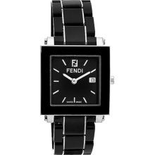 Fendi Large Square Ceramic Bracelet Watch Black