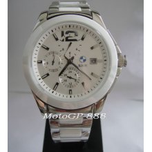 For Bmw Automatic Chronograph Ceramics Watch Sports Men White X5 X6 X3 X1 730li