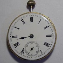 For Spares: Mid Size Pocket Watch Movement 31.6 Mm Max. Diameter, Dial Approx.