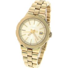 Fossil Am4408 Gold Tone Stainless Steel Date Ladies Watch 50 Meter