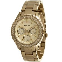 Fossil Es3101 Multifunction Gold Tone Stainless Women Watch 50m