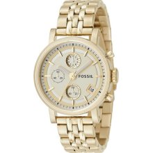 Fossil Gold Stainless Steel Multi Dial Women Watch Es2197