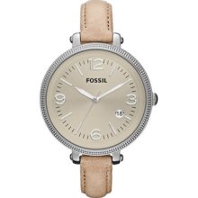 Fossil Heather Tan Sleek Leather Ladies Watch Es3141 Low Inter. Shipping