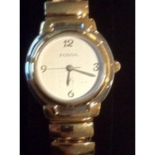 Fossil Ladies Goldtone Stretch Band Watch Es8995