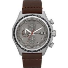 Fossil Men's Ch2787 Leather Synthetic Analog With Grey Dial Watch