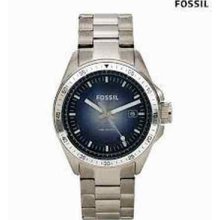 Fossil Men's Gray Blue Aluminum Watch Am 4369 Comes With Tin