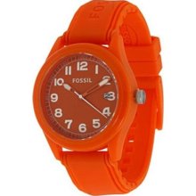 Fossil Men's JR1300 Orange Rubber 10ATM Date Sport Watch