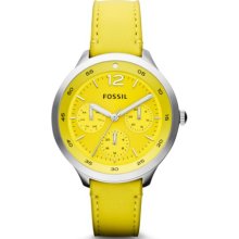 Fossil The Editor Leather Watch - Lime - ES3245