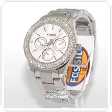 Fossil Woemens Stella Mop Dial Stainless Steel Watch Es2860