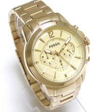 Fossil Women Gold Watch Champagne Dial Chronograph