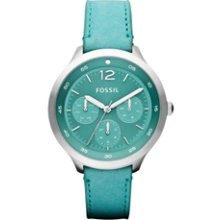 Fossil Women's ES3243 The Editor Leather Watch - Aqua - 10% OFF