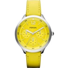 Fossil Women's ES3245 The Editor Leather Watch - Lime - 10% OFF