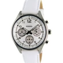 Fossil Women's Flight Quartz Chronograph Leather Strap Watch